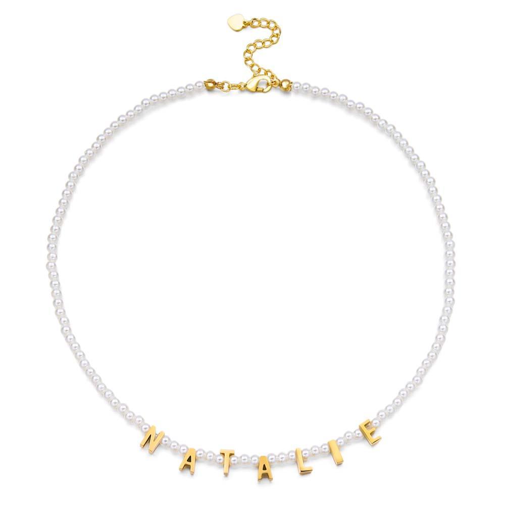 Personalisierte Perlenkette, Individuelle Namenskette, Geschenk Für Sie - ihrenamenskettede
