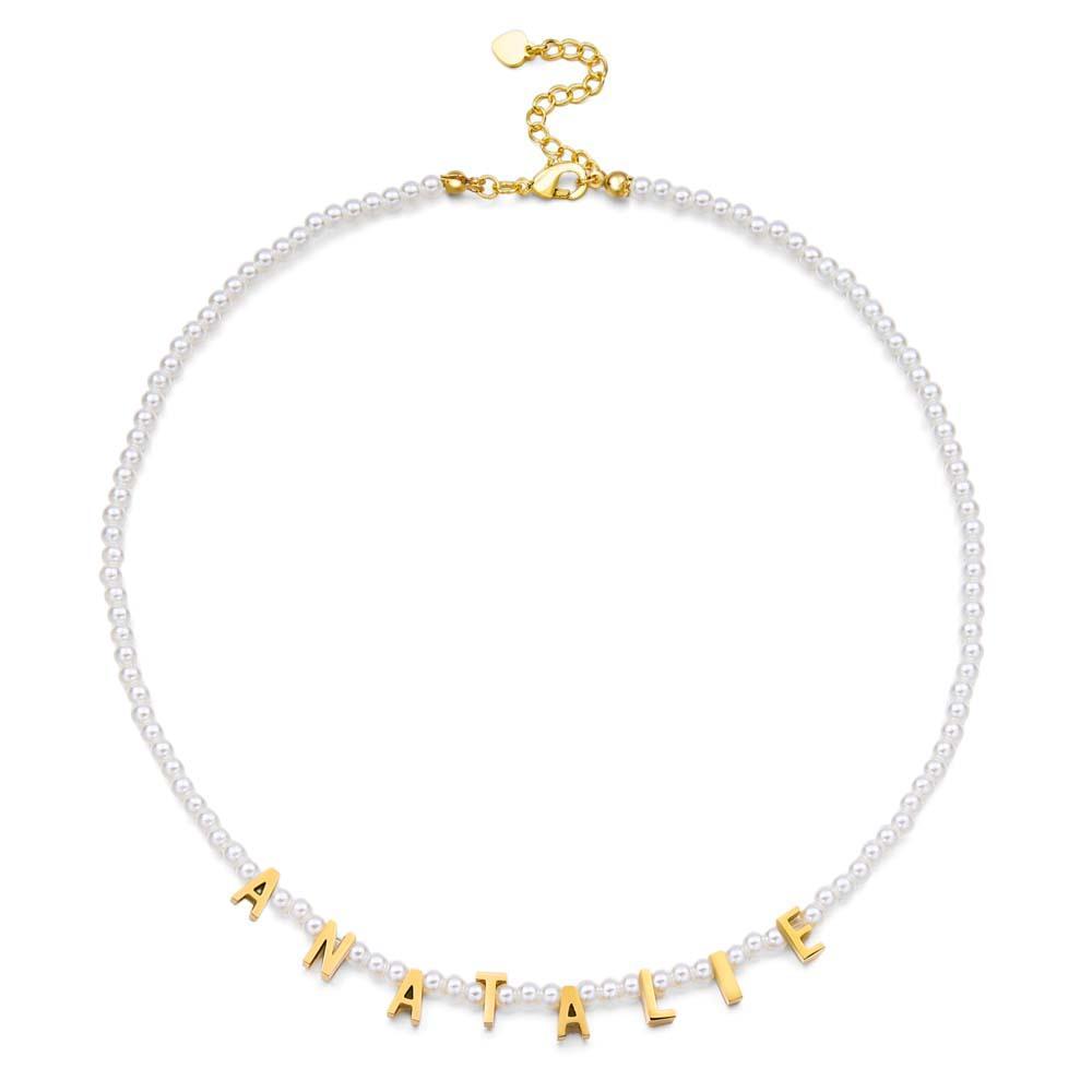 Personalisierte Perlenkette, Individuelle Namenskette, Geschenk Für Sie - ihrenamenskettede