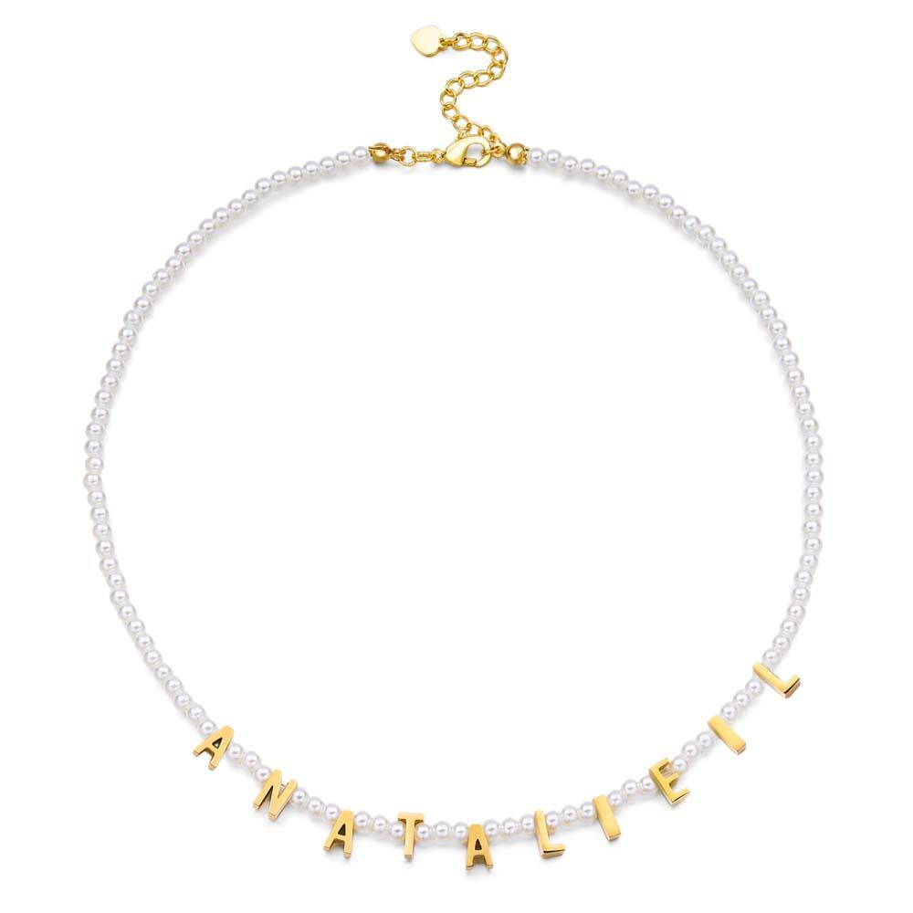 Personalisierte Perlenkette, Individuelle Namenskette, Geschenk Für Sie - ihrenamenskettede