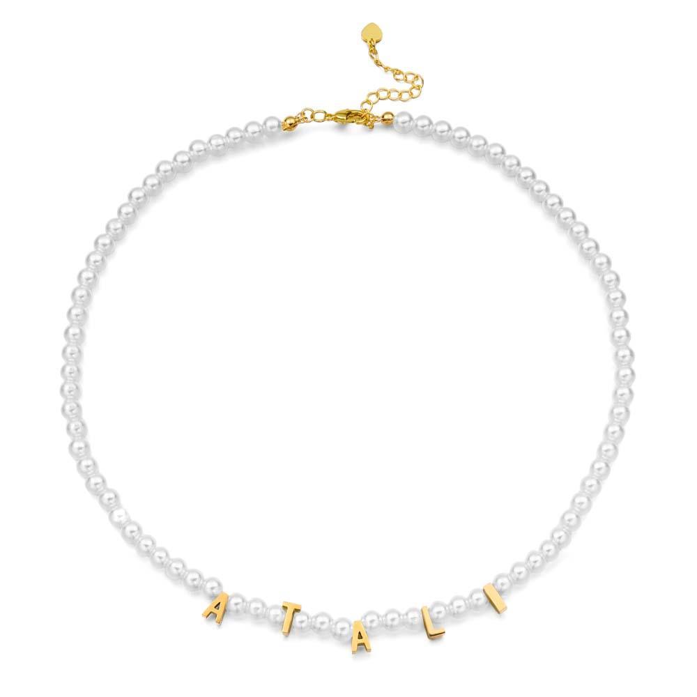 Personalisierte Perlenkette, Individuelle Namenskette, Geschenk Für Sie - ihrenamenskettede