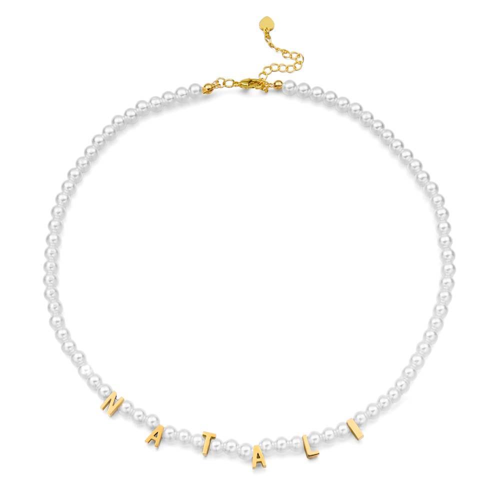 Personalisierte Perlenkette, Individuelle Namenskette, Geschenk Für Sie - ihrenamenskettede