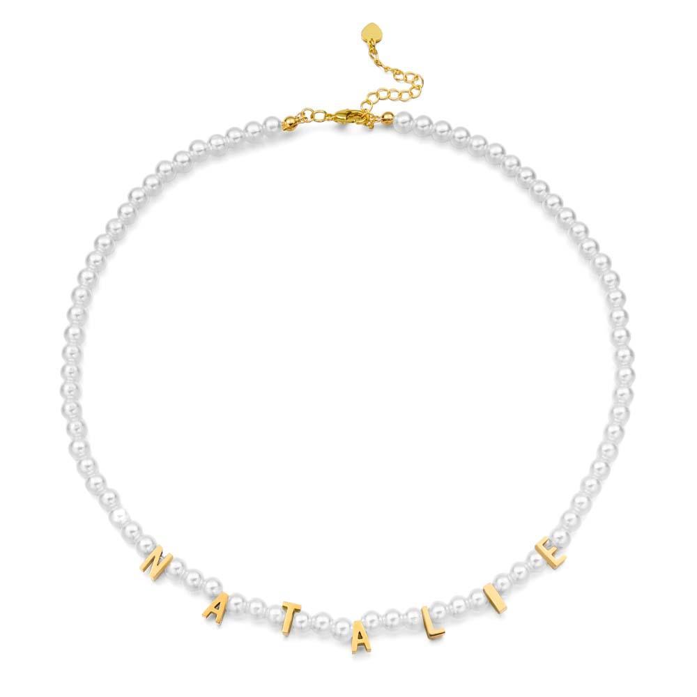 Personalisierte Perlenkette, Individuelle Namenskette, Geschenk Für Sie - ihrenamenskettede