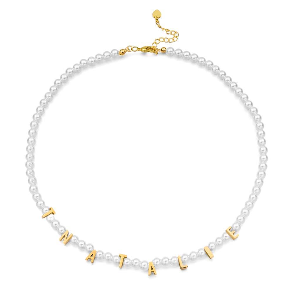 Personalisierte Perlenkette, Individuelle Namenskette, Geschenk Für Sie - ihrenamenskettede