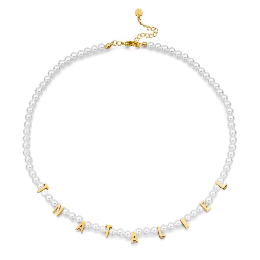 Personalisierte Perlenkette, Individuelle Namenskette, Geschenk Für Sie - ihrenamenskettede