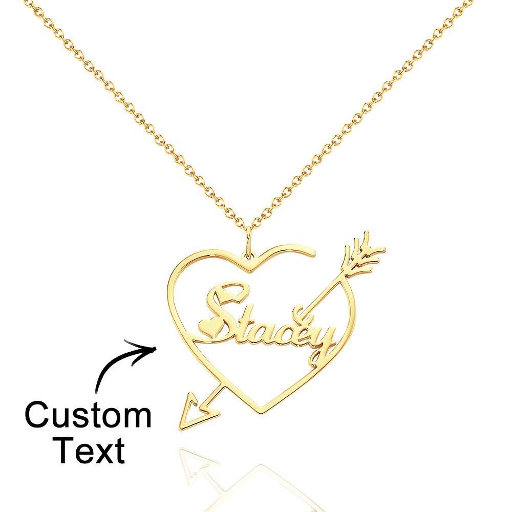 Benutzerdefinierte Gravierte Halskette Amor Liebe Name Halskette Geburtstagsgeschenk - ihrenamenskettede