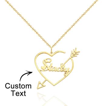Benutzerdefinierte Gravierte Halskette Amor Liebe Name Halskette Geburtstagsgeschenk - ihrenamenskettede