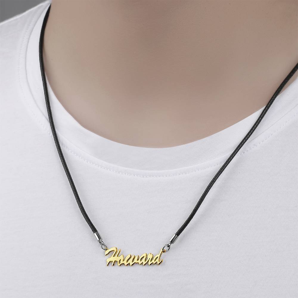 Personalisierte Namenshalskette Für Männer, Freundschaftsgeschenk Rose Vergoldet - Gold