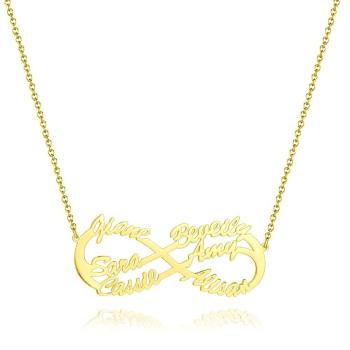 Infinity Name Halskette Sechs Namen Halskette 14 Gold Plattiert