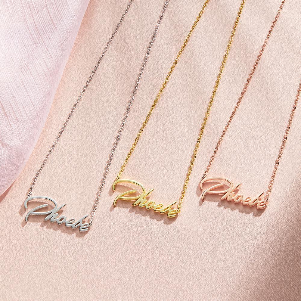Namenshalskette Custom Elegant Style Namenshalskette 14K Gold Plattiert