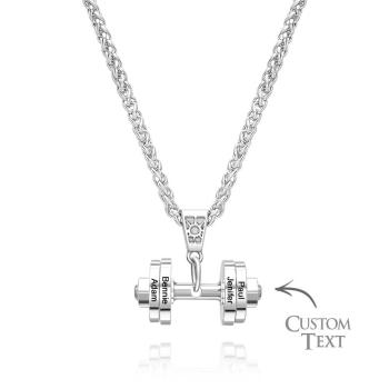 Personalisierte Dad-hantel-charm-halskette, Modischer Anhänger, Vatertagsgeschenk - ihrenamenskettede