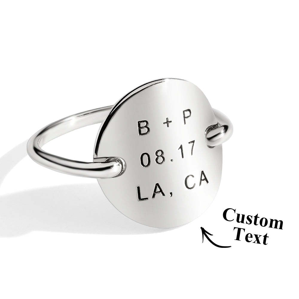 Individuell Gravierter Ovaler Ring, Personalisierter Textring, Geschenk Für Sie - ihrenamenskettede