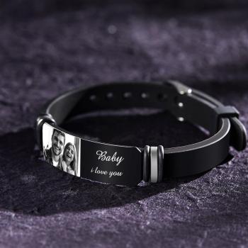 Personalisiertes Armband Mit Fotogravur Zum Gedenken An Die Geschenke Der Männer - ihrenamenskettede