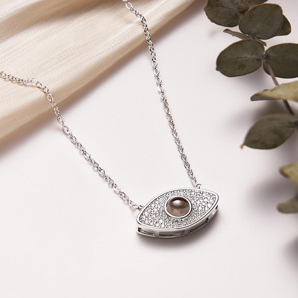Halskette mit bösem Blick und Fotogravur - NameNecklace