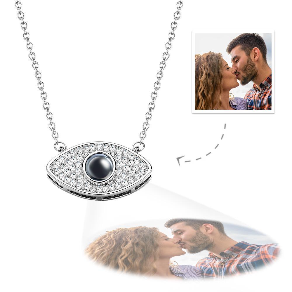 Halskette mit bösem Blick und Fotogravur - NameNecklace