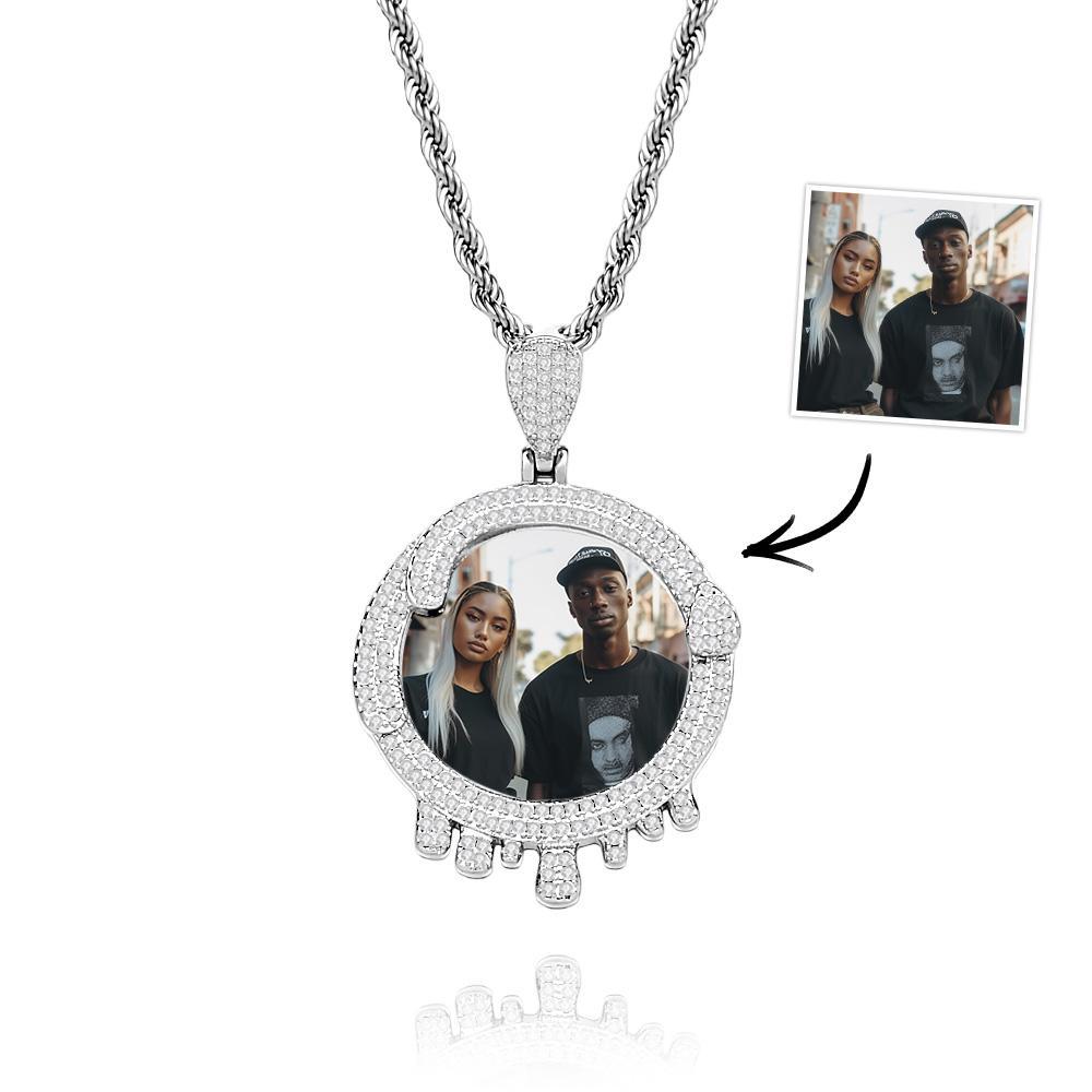 Benutzerdefinierte Foto Hip Hop Halskette Wassertropfen Geformt Übertreiben Anhänger Schmuck Geschenke Für Männer - ihrenamenskettede