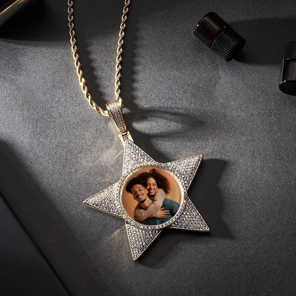 Personalisierte Foto-hip-hop-halskette Mit Pop-stern-anhänger, Schmuck, Geschenke Für Männer - ihrenamenskettede