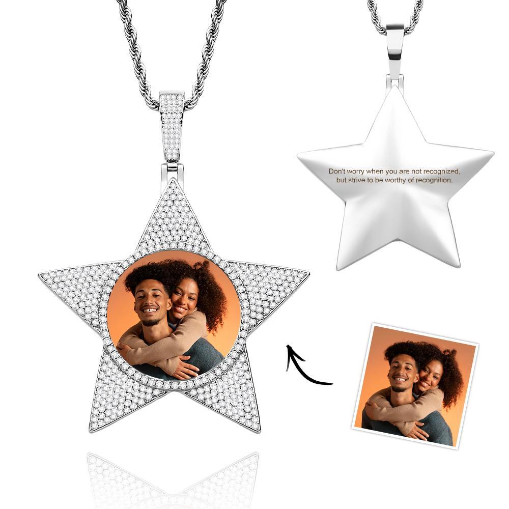 Personalisierte Foto-hip-hop-halskette Mit Pop-stern-anhänger, Schmuck, Geschenke Für Männer - ihrenamenskettede