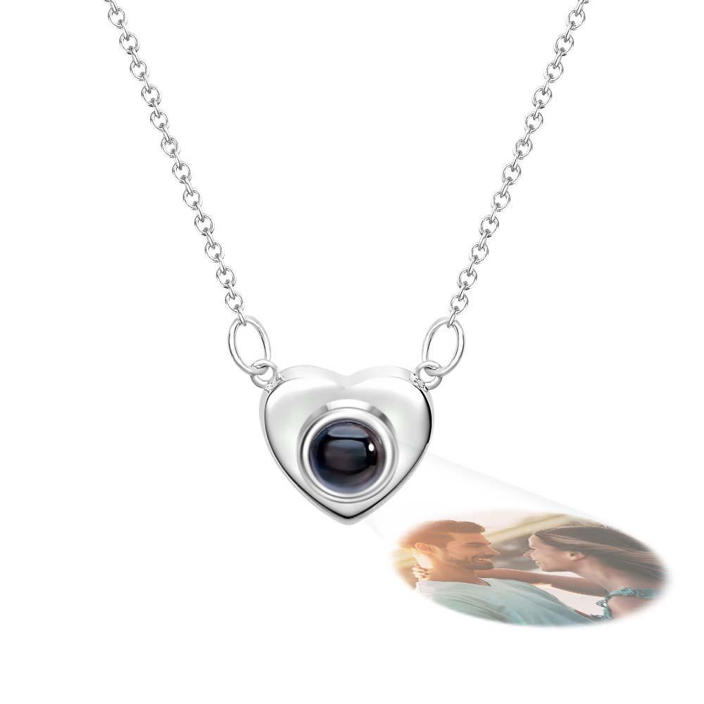 Personalisierte Fotonachkette ICH LIEBE DICH Projektionsherzgeschenk für Sie - NameNecklace