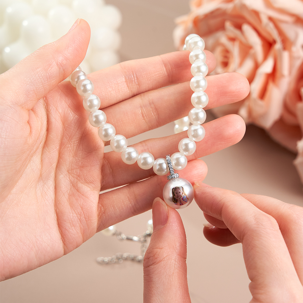 Personalisierte Haustierfoto-perlenkette Mit Verstellbarem Anhänger Und Naturperlen – Das Perfekte Geschenk Für Tierliebhaber. - namenecklacede