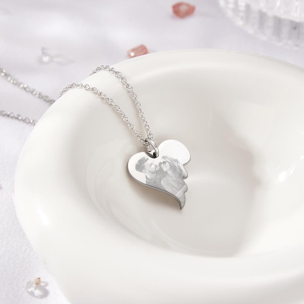 Kundenspezifisches Foto-halsketten-liebes-anhänger-halsketten-geschenk Für Frauen - ihrenamenskettede