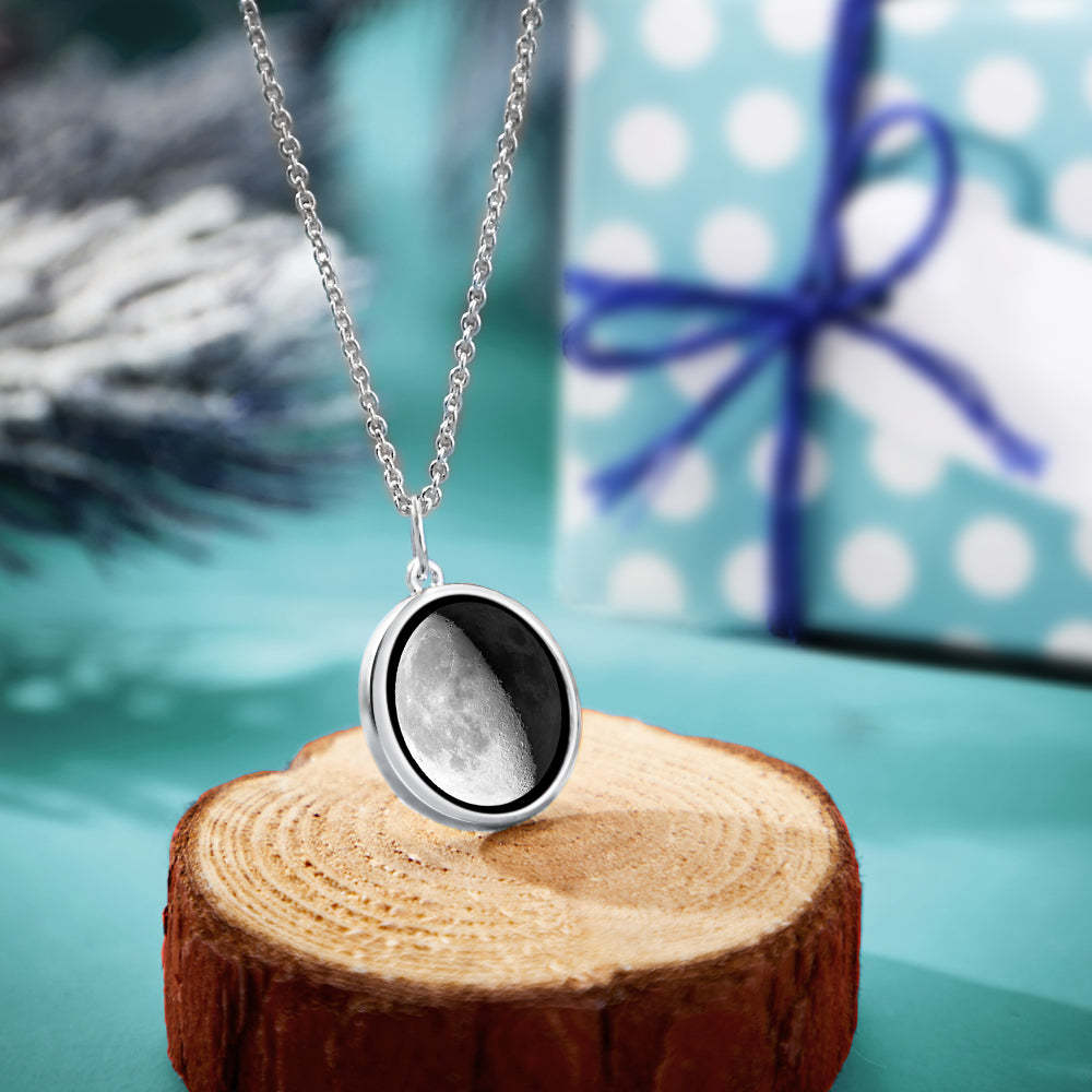 Personalisierte Mondphasen-halskette, Personalisierte Geburtsmond-halskette, Geschenk Für Sie - ihrenamenskettede