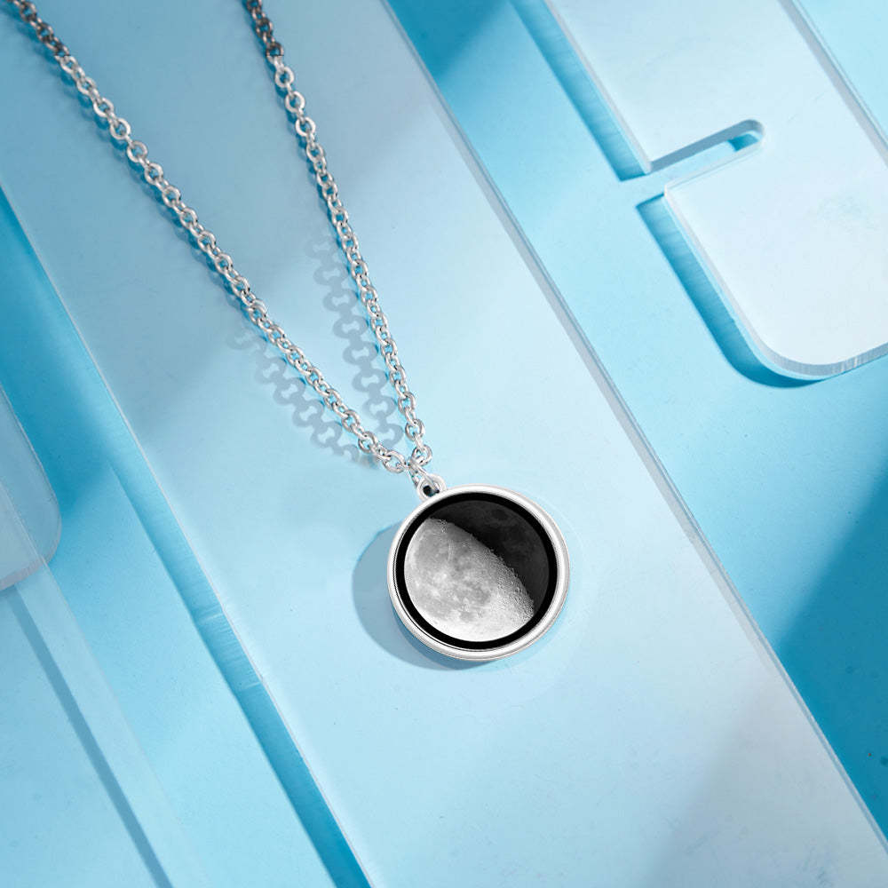 Personalisierte Mondphasen-halskette, Personalisierte Geburtsmond-halskette, Geschenk Für Sie - ihrenamenskettede