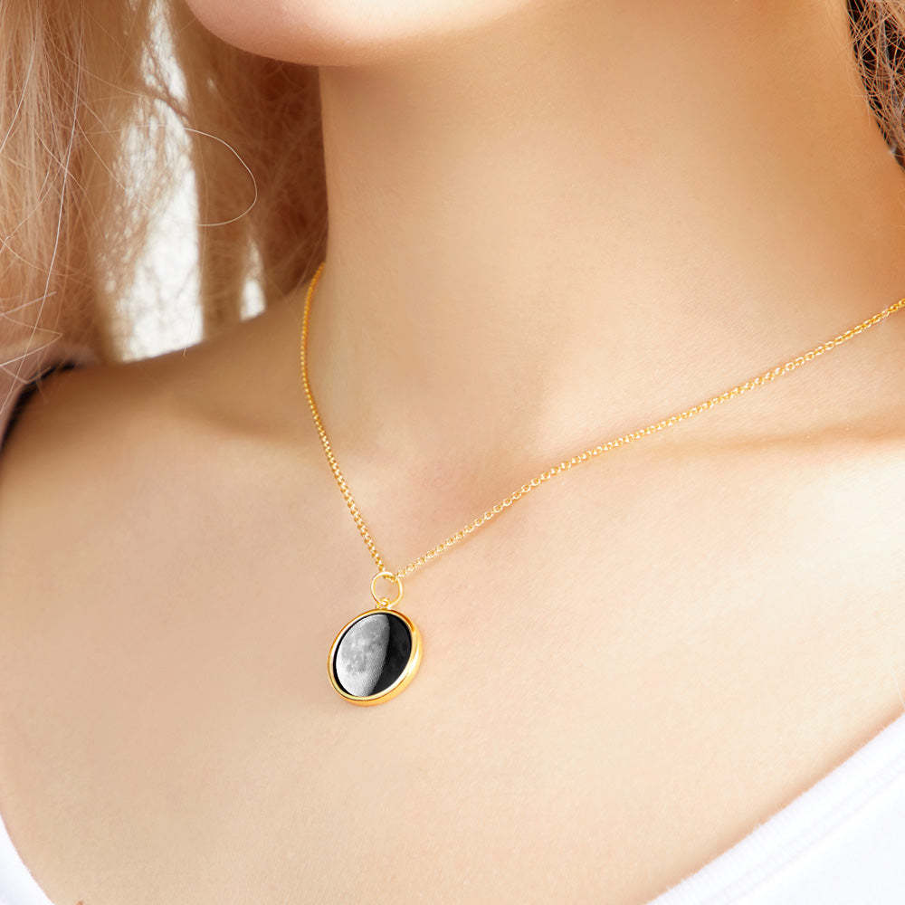 Personalisierte Mondphasen-halskette, Personalisierte Geburtsmond-halskette, Geschenk Für Sie - ihrenamenskettede