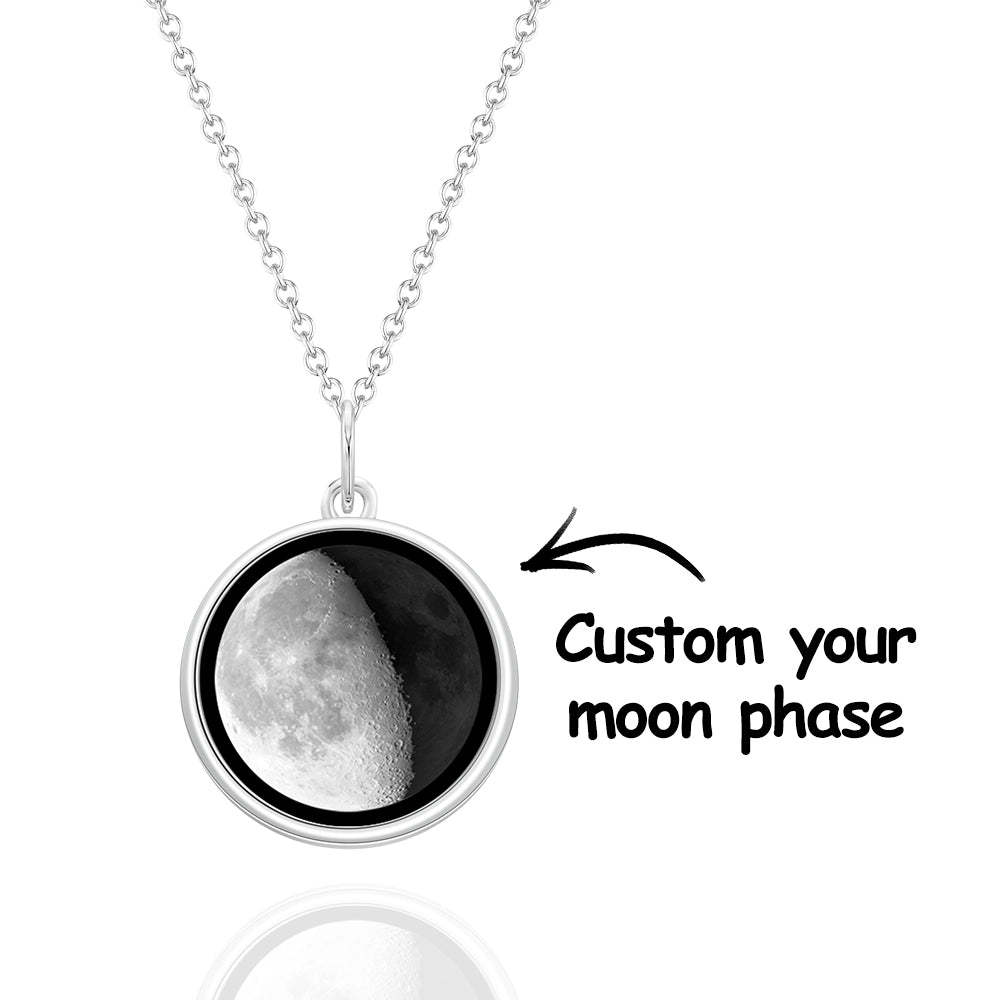 Personalisierte Mondphasen-halskette, Personalisierte Geburtsmond-halskette, Geschenk Für Sie - ihrenamenskettede