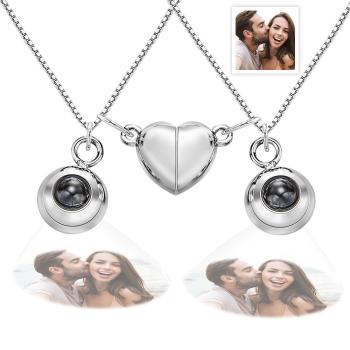 Kreis-Anhänger personalisierte Foto-Projektionskette Benutzerdefinierte niedliche Schmuck-Jubiläums-Hochzeitsgeschenke