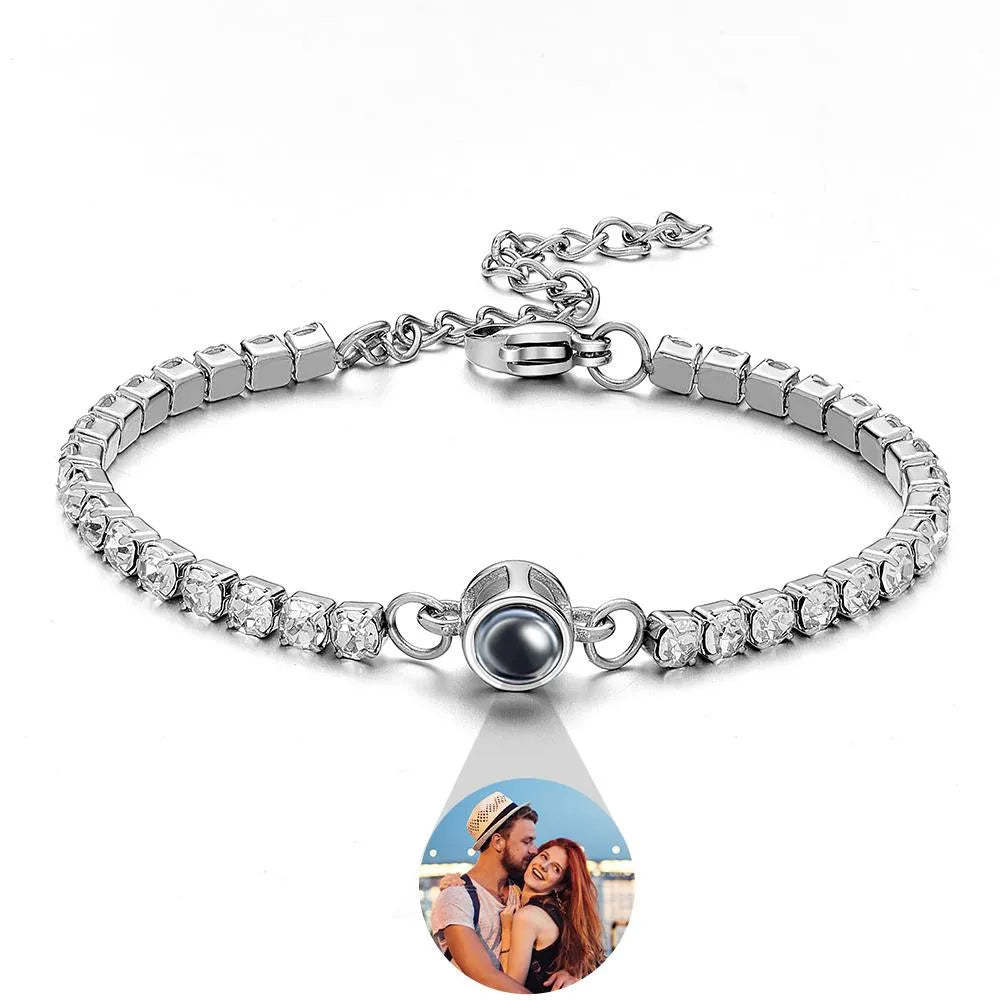 Projektionsarmbänder Aus Edelstahl, Individuelle Projektionsarmbänder, Gewebte Fotoarmbänder, Erinnerungsgeschenke - ihrenamenskettede
