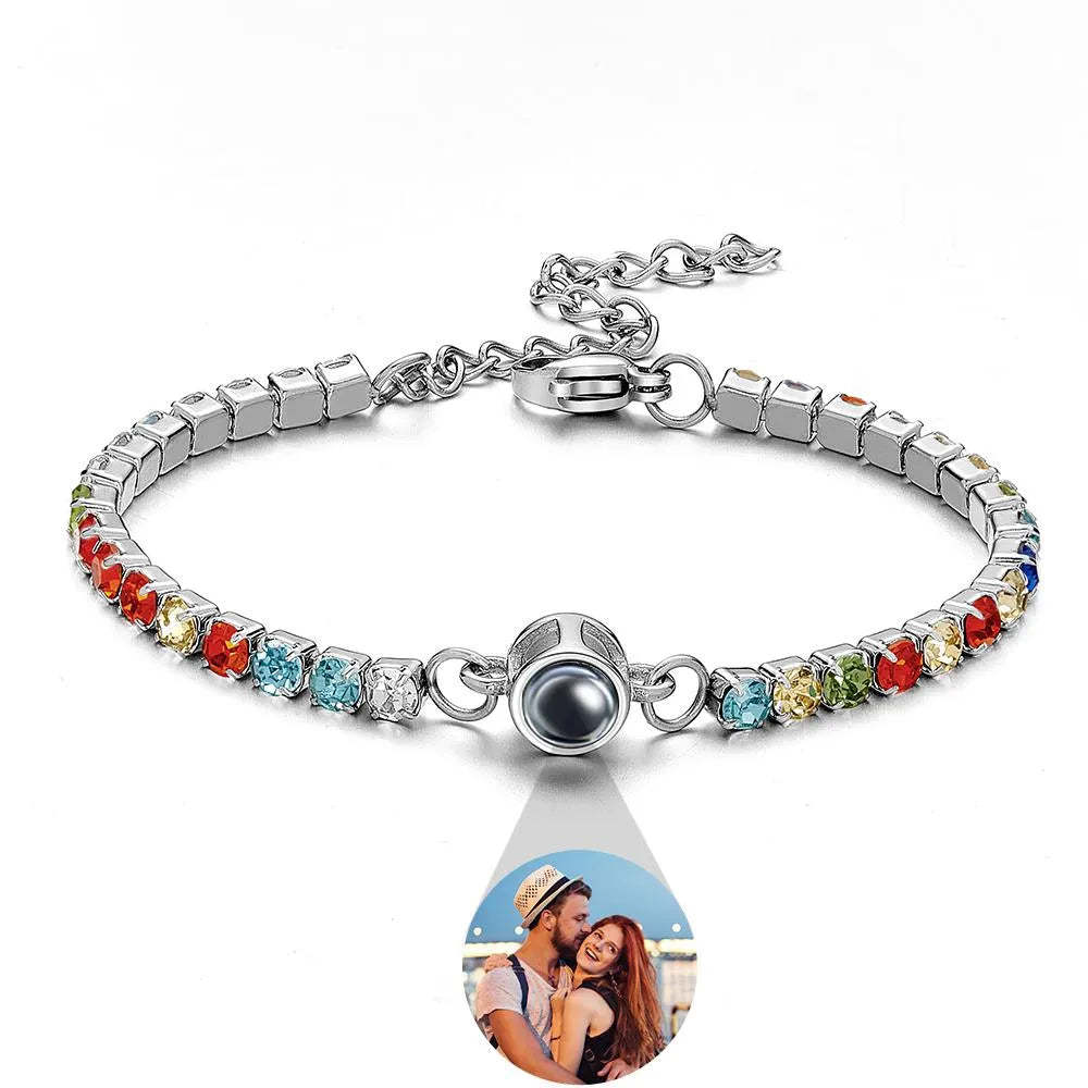 Projektionsarmbänder Aus Edelstahl, Individuelle Projektionsarmbänder, Gewebte Fotoarmbänder, Erinnerungsgeschenke - ihrenamenskettede