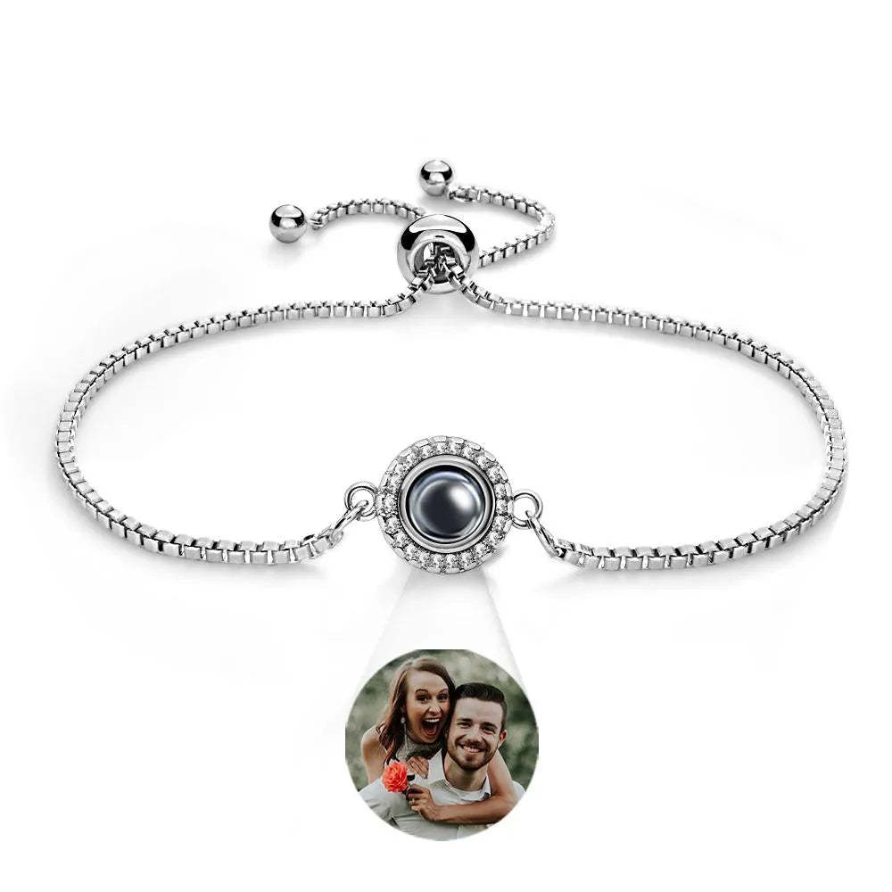 Projektionsarmbänder Aus Edelstahl, Individuelle Projektionsarmbänder, Gewebte Fotoarmbänder, Erinnerungsgeschenke - ihrenamenskettede