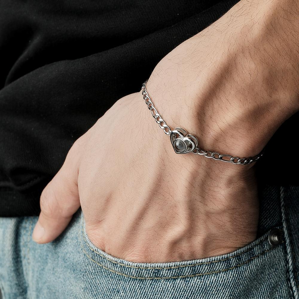 Benutzerdefiniertes Projektionsarmband Modekette Retro Altes Geschenk Für Männer - ihrenamenskettede