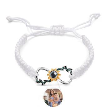 Benutzerdefiniertes Projektionsarmband Infinite Love Weave Paar Geschenk - ihrenamenskettede