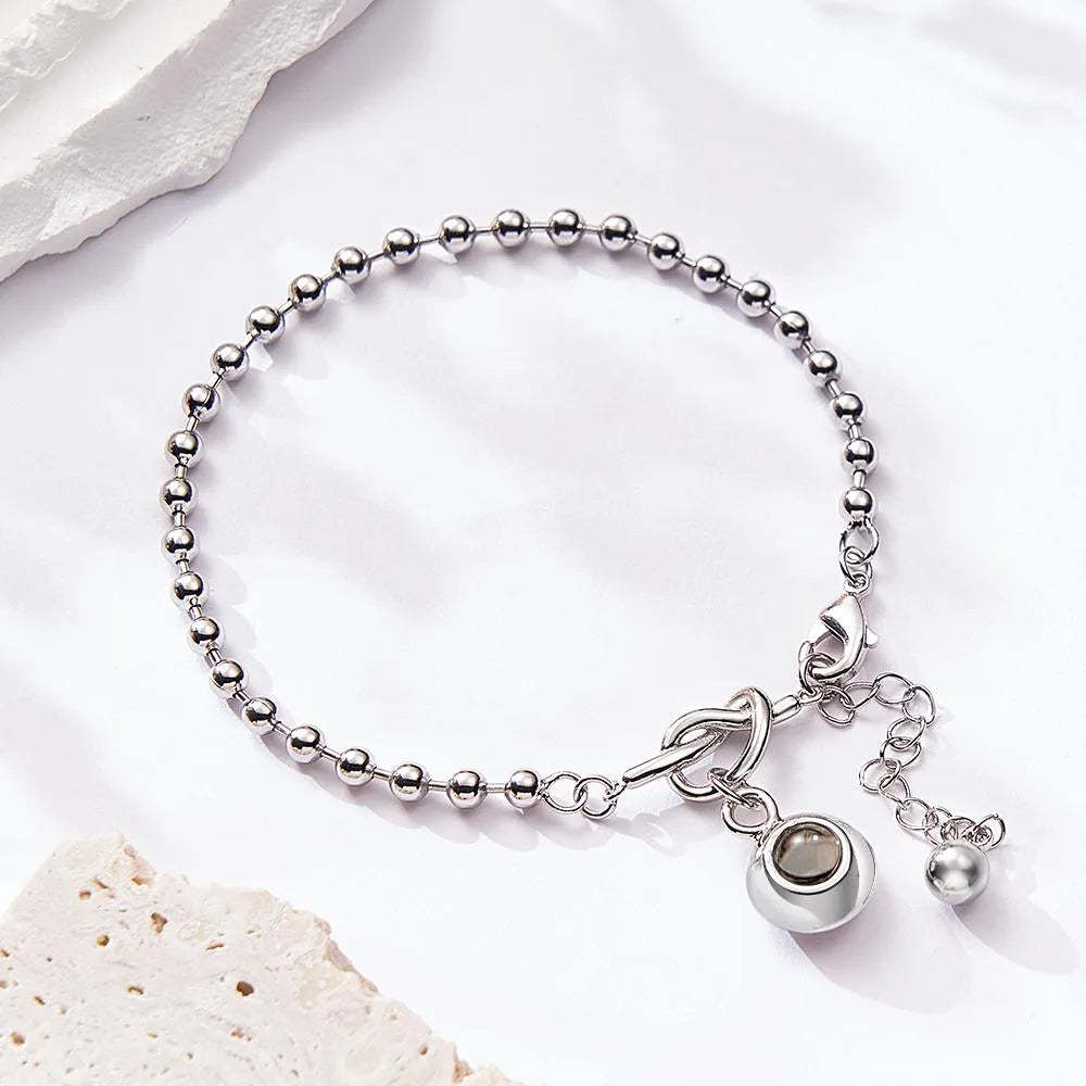 Projektionsarmbänder Aus Edelstahl, Individuelle Projektionsarmbänder, Gewebte Fotoarmbänder, Erinnerungsgeschenke - ihrenamenskettede