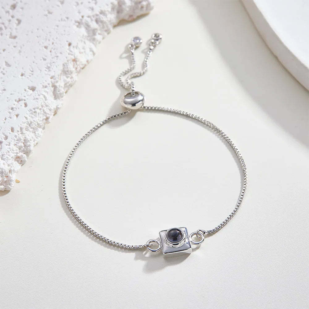 Projektionsarmbänder Aus Edelstahl, Individuelle Projektionsarmbänder, Gewebte Fotoarmbänder, Erinnerungsgeschenke - ihrenamenskettede