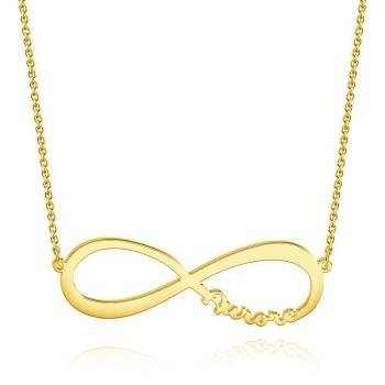 Namenshalskette Unendliche Namenshalskette Geschenke Für Die Freundin 14K Gold Plattiert