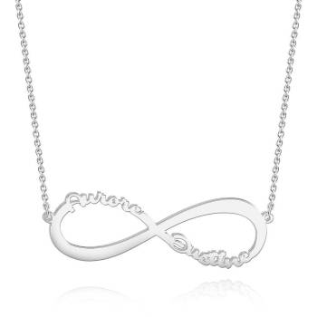 Name Halskette Infinity Zwei Namen Geschenk Für Paare Platin Plattiert