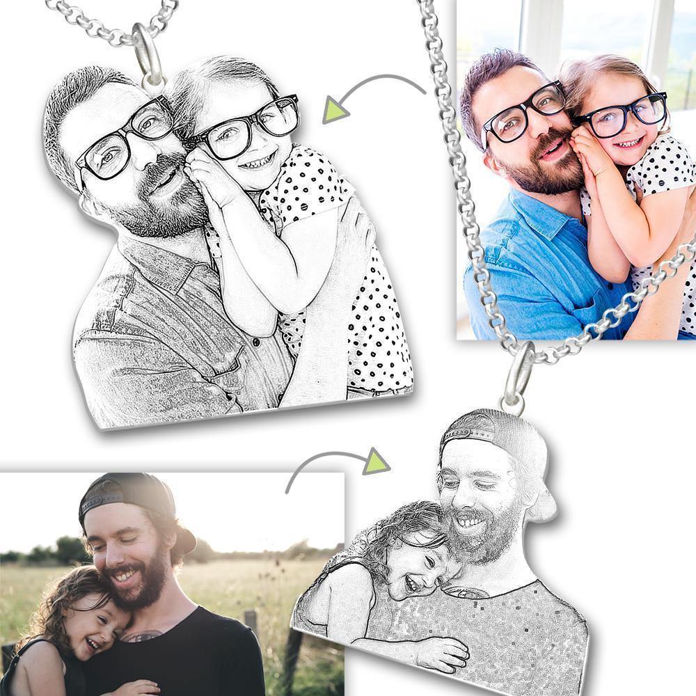 Vater鈥檚 Tag Geschenke Foto Tag Halskette Edelstahl