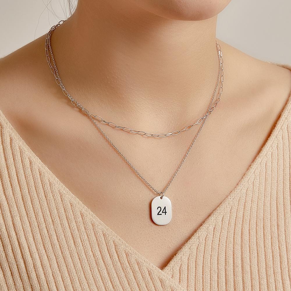 Mehrschichtige Individuelle Halskette Mit Gravur, Jahrestagsgeschenke - ihrenamenskettede
