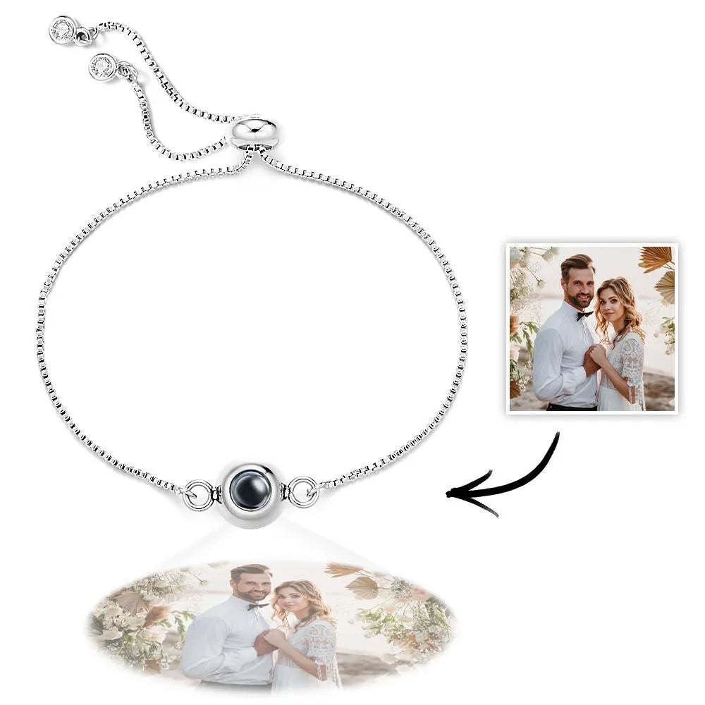 Projektionsarmbänder Aus Edelstahl, Individuelle Projektionsarmbänder, Gewebte Fotoarmbänder, Erinnerungsgeschenke - ihrenamenskettede