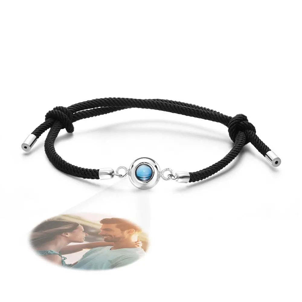 Projektionsarmbänder Aus Edelstahl, Individuelle Projektionsarmbänder, Gewebte Fotoarmbänder, Erinnerungsgeschenke - ihrenamenskettede