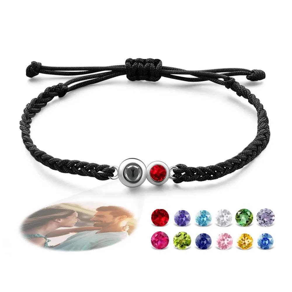 Projektionsarmbänder Aus Edelstahl, Individuelle Projektionsarmbänder, Gewebte Fotoarmbänder, Erinnerungsgeschenke - ihrenamenskettede