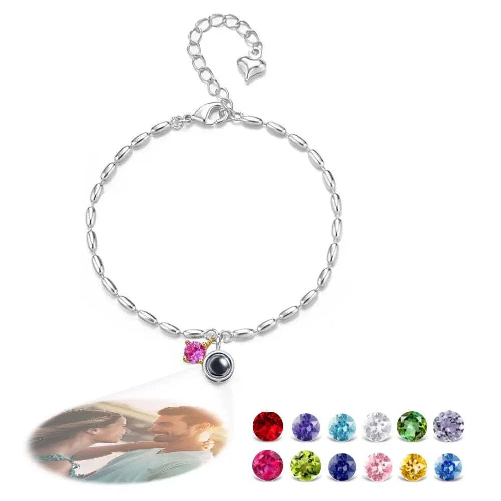 Projektionsarmbänder Aus Edelstahl, Individuelle Projektionsarmbänder, Gewebte Fotoarmbänder, Erinnerungsgeschenke - ihrenamenskettede