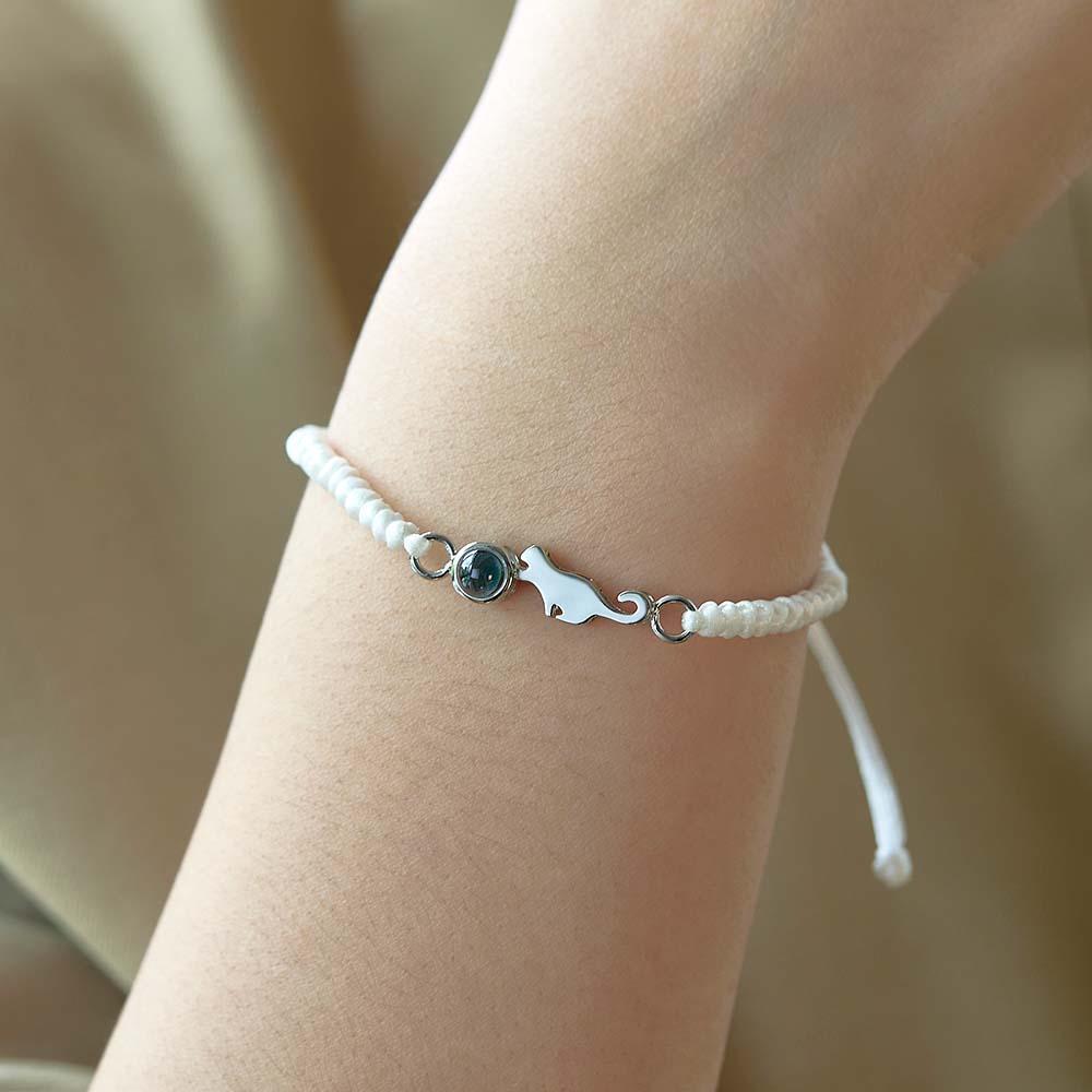 Personalisiertes Katzen-projektionsarmband, Personalisiertes Erinnerungsbild Im Armband, Geschenk Für Sie - ihrenamenskettede