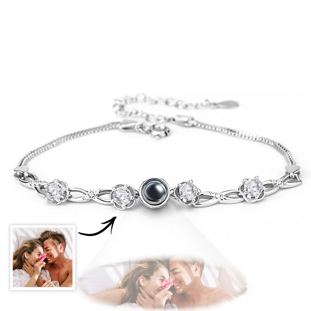 Personalisiertes Fotoprojektionsarmband Mit Diamanten, Schönes Geschenk