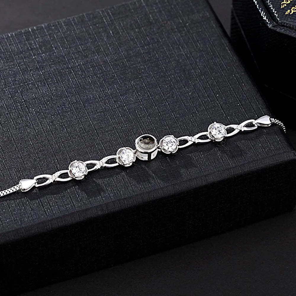 Projektionsarmbänder Aus Edelstahl, Individuelle Projektionsarmbänder, Gewebte Fotoarmbänder, Erinnerungsgeschenke - ihrenamenskettede
