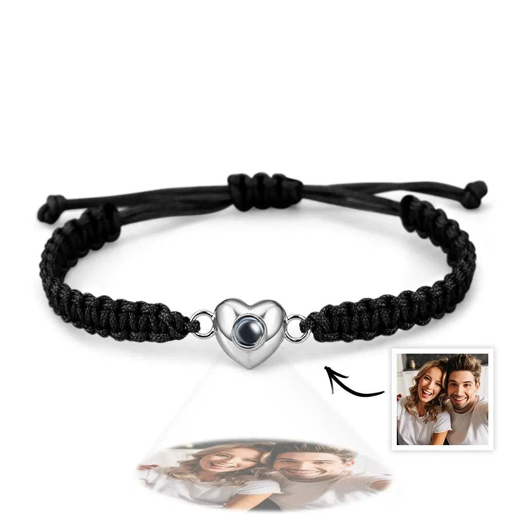 Projektionsarmbänder Aus Edelstahl, Individuelle Projektionsarmbänder, Gewebte Fotoarmbänder, Erinnerungsgeschenke - ihrenamenskettede