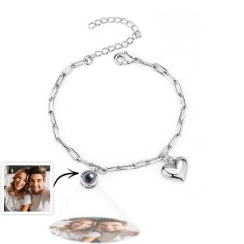 Personalisiertes Fotoprojektionsarmband Mit Herz, Kreatives Geschenk - ihrenamenskettede
