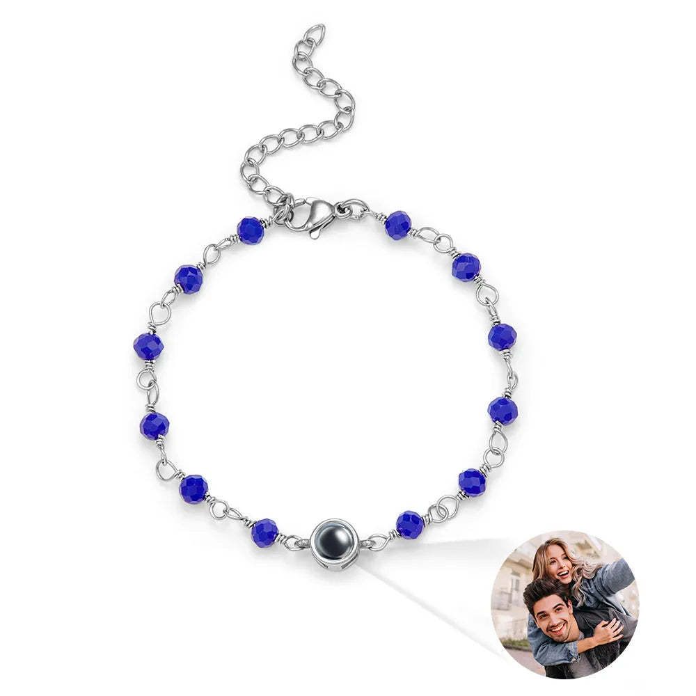 Projektionsarmbänder Aus Edelstahl, Individuelle Projektionsarmbänder, Gewebte Fotoarmbänder, Erinnerungsgeschenke - ihrenamenskettede